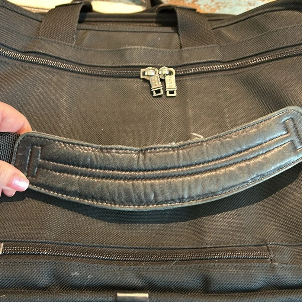 TUMI Alpha Black Ballistic Expandable Laptop Business Briefcase